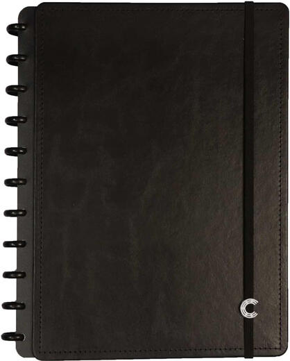 Caderno Inteligente Couro Preto Grande
