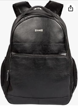 Mochila Grande Couro Preto